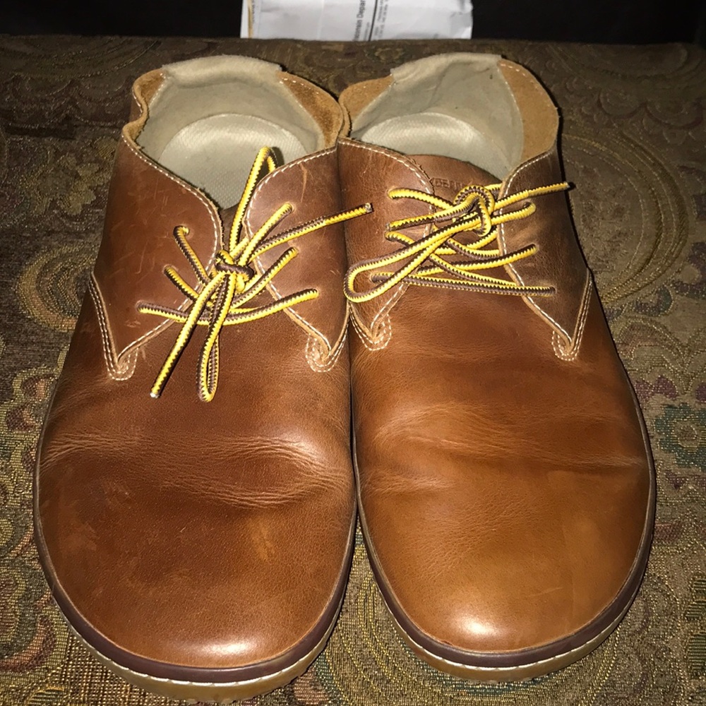 Vivo Barefoot Men's Brown Shoes with Yellow Laces